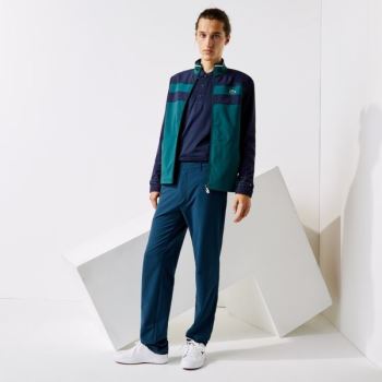 Lacoste SPORT Checkered Technical Golf Pants Pánské - Kalhoty Tmavě Blankyt Blankyt / Zelene | CZ-1D